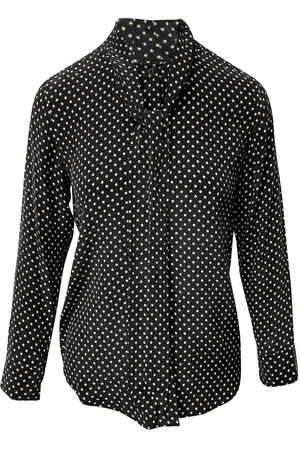 Equipment Preloved Silk High Neck Star Print Blouse Women - Shirts - XS
