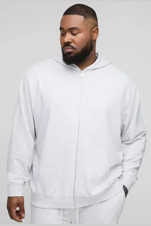 Boohoo Plus 260GSM Loopback Oversized Fit Basic Zip Through Hoodie - - 5XL