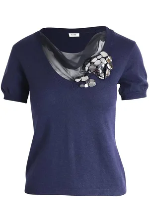 Moschino Preloved Cashmere Pullover Embellished jumper Women - Blue - 8