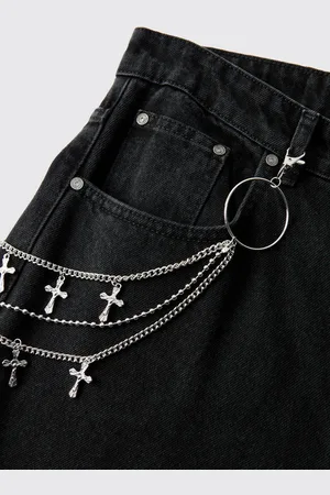 Boohoo Multi Cross Jean Chain - - One Size