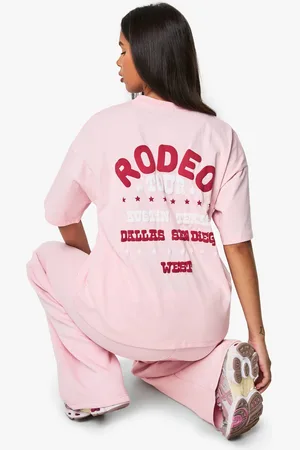 Boohoo Womens Rodeo Tour Puff Printed Oversized T-shirt - - XS
