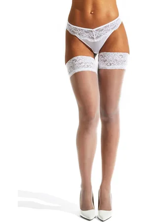 Ann Summers Womens Lace Top Glossy Hold Ups - - M