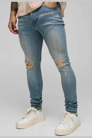 Boohoo Super Skinny Washed Ripped Knee Jeans - - 34R