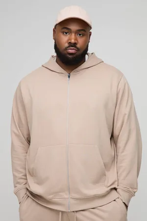 Boohoo Plus 260GSM Loopback Regular Fit Basic Zip Through Hoodie - - 4XL