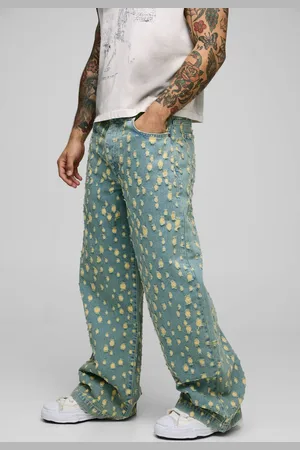 Boohoo All Over Ripped Tinted Parachute Jeans - 34R