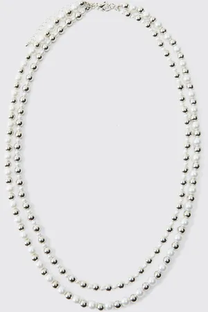 Boohoo Double Layer Beaded Necklace - - One Size