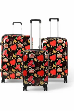 Infinity Expandable Hard Shell Roses 8 Wheels Suitcase Print Luggage - - Large