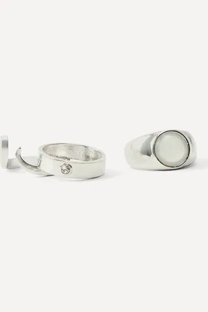 Boohoo Silver Ring 3 Pack - - S/M