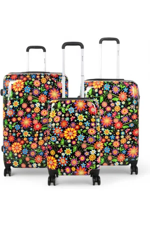 Infinity Expandable Hard Shell Flower 8 Wheels Suitcase Print Luggage - - One Size