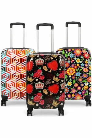 Infinity Hard Shell Printed Cabin 55 x 36 x 20 cm PP Suitcase Luggage Suitable for Easyjet, Ryanair - - One Size