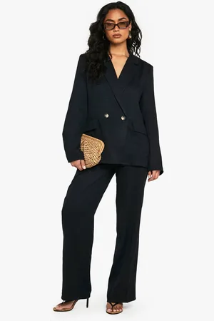 Boohoo Womens Linen Look Straight Leg Trouser - - 12