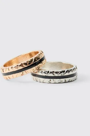 Boohoo Silver And Gold Ring 2 Pack - - M/L