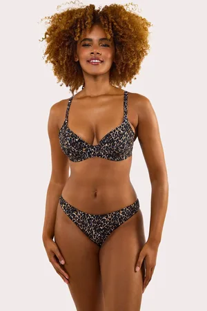 Wolf & Whistle Womens Juliet Leopard Print Mix & Match Mid-Rise Bikini Bottoms - - 12