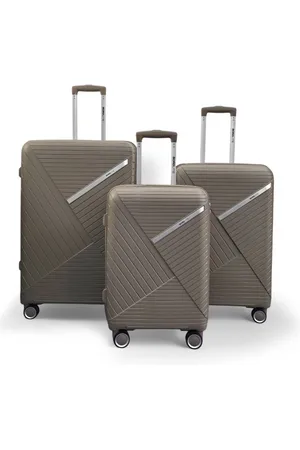 Infinity Robust PP Hard Shell Taupe 8 Wheels Luggage Travel Holiday Suitcase Set - - One Size
