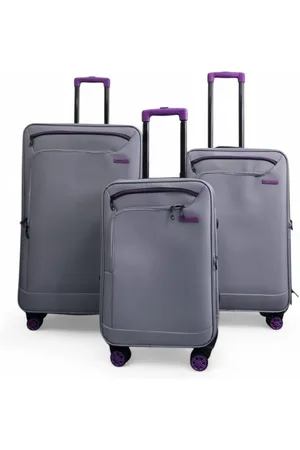 Infinity Lightweight Soft Shell 8 Wheels Luggage Cabin Holiday Suitcase Set - - One Size