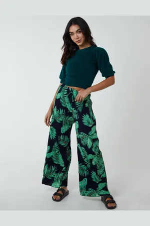 Blue Vanilla Womens Tropical Print Elastic Waist Culotte - - S