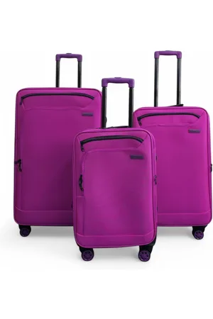 Infinity Lightweight Soft Shell 8 Wheels Luggage Cabin Holiday Suitcase Set - - One Size
