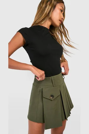 Boohoo Womens Cargo Pleated Bengaline Tennis Skirt - - 8