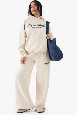 Boohoo Womens Dsgn Studio Embroidered Straight Leg Jogger - - XXL