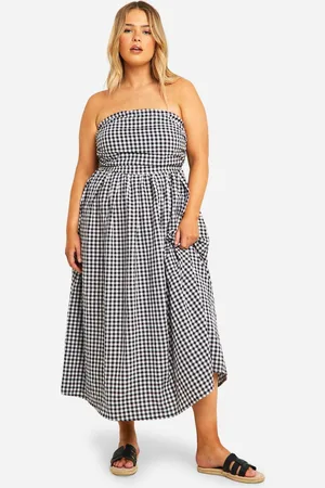 Boohoo Womens Plus Textured Ruched Bandeau Midaxi Dress - - 20