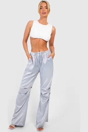Boohoo Womens Satin Toggle Detail Cargo Trouser - - 8