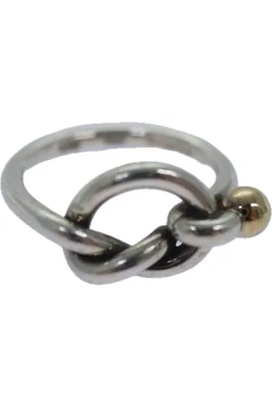 Tiffany & Co. Preloved Knot Ring Twotone Design Women - Silver - - One Size