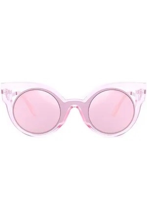 SVNX Womens Transparent Sunglasses With Round Lenses And Cat Eye Frame - One Size