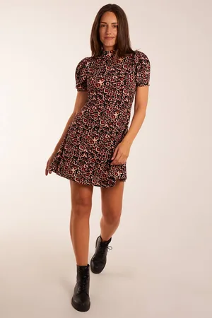 Blue Vanilla Womens Floral Animal Smock Mini Dress - - S