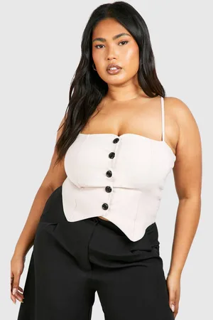 Boohoo Womens Plus Square Neck Button Down Waistcoat - - 20