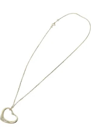 Tiffany & Co. Preloved Open Heart Pendant Necklace 6012 Women - Silver - - One Size