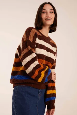 Blue Vanilla Womens Soft Touch Stripe Jumper - - S/M
