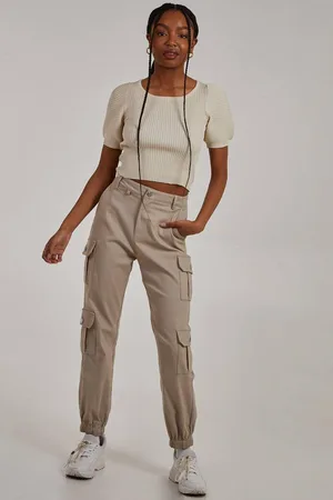 Pink Vanilla Womens Multi Pocket Cuffed Cargo Pant - - 8
