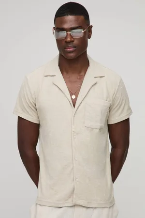 Boohoo Regular Fit Revere Towelling Shirt - - XS