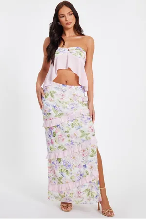 Quiz Womens Pale Chiffon Ruffle Maxi Skirt - 16