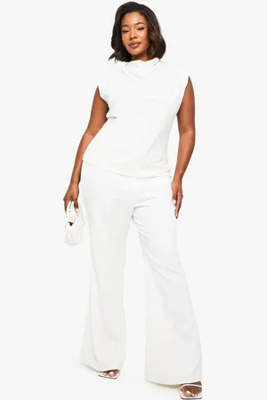 Boohoo Womens Plus Cowl Neck Crepe Shoulder Pad Blouse - - 22