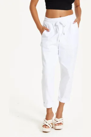 Liquorish Womens Cropped Drawstring Trousers - One Size