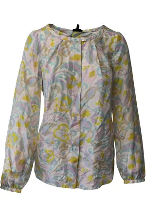 Escada Preloved Floral Silk Blouse Long Sleeve Women - Multicolor - XS