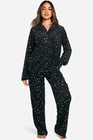 Boohoo Womens Metallic Star Fleece Trouser Pyjama Set - - 8