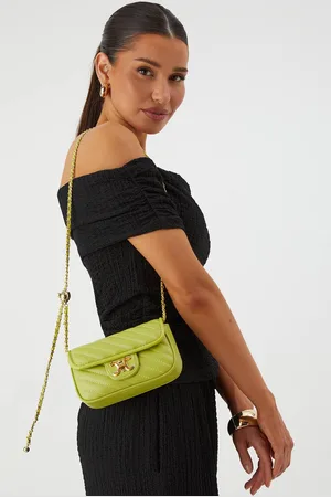 MissPap Womens Quilted Chain Detail Shoulder Bag - - One Size