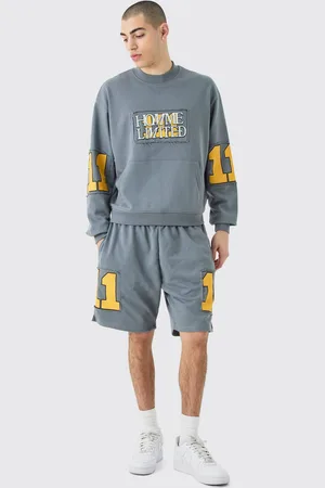 Boohoo Oversized Boxy Homme Cut Out Sweatshirt & Shorts - - L
