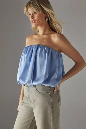 warehouse Womens Satin Bubble Bandeau Bodysuit - - 12