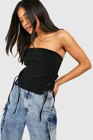 Boohoo Womens Petite Bengaline Tie Detail Corset - - 12
