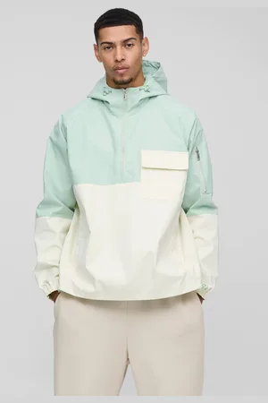 Boohoo Oversized Colour Block Pocket Detail Hooded Cagoule mac - - M