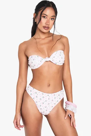 Boohoo Womens Swimwear Essentials Ditsy Floral High Waisted Bikini Bottoms - - 16