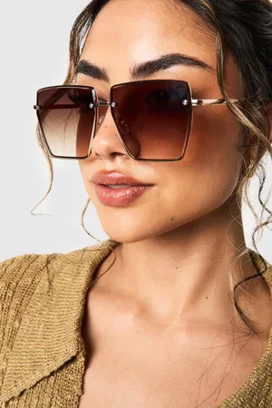 Boohoo Womens Frameless Oversized Square Sunglasses - - One Size