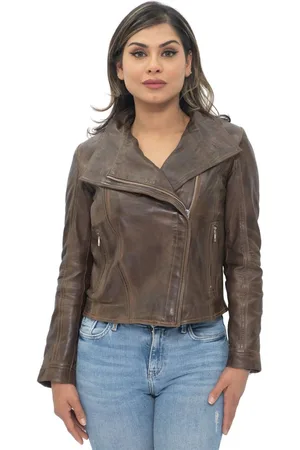 Infinity Womens Leather Shawl Wrap Biker Jacket - Riga - - 14