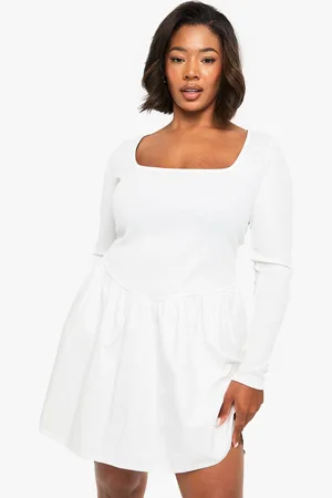 Boohoo Womens Plus contrast fabric skater dress - - 20
