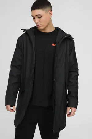 Boohoo Regular Fit Longline Shower Resistant Mac Jacket - - M