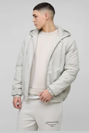 Boohoo Regular Fit Hooded Lightweight Padded Bomber Jacket - - XL