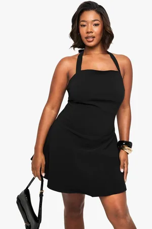 Boohoo Womens Plus bengaline rouched halterneck mini dress - - 20